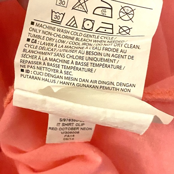 Old Navy Pink Neon Swiss Dot Popover Top Long Sleeve Semi Sheer Button Blouse L - Picture 14 of 16